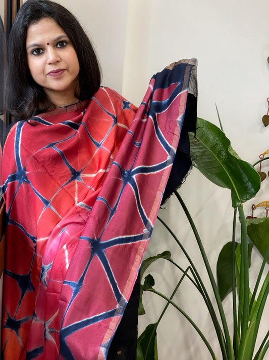 Cotton Silk Clamp Dyed Dupatta - Masakalee