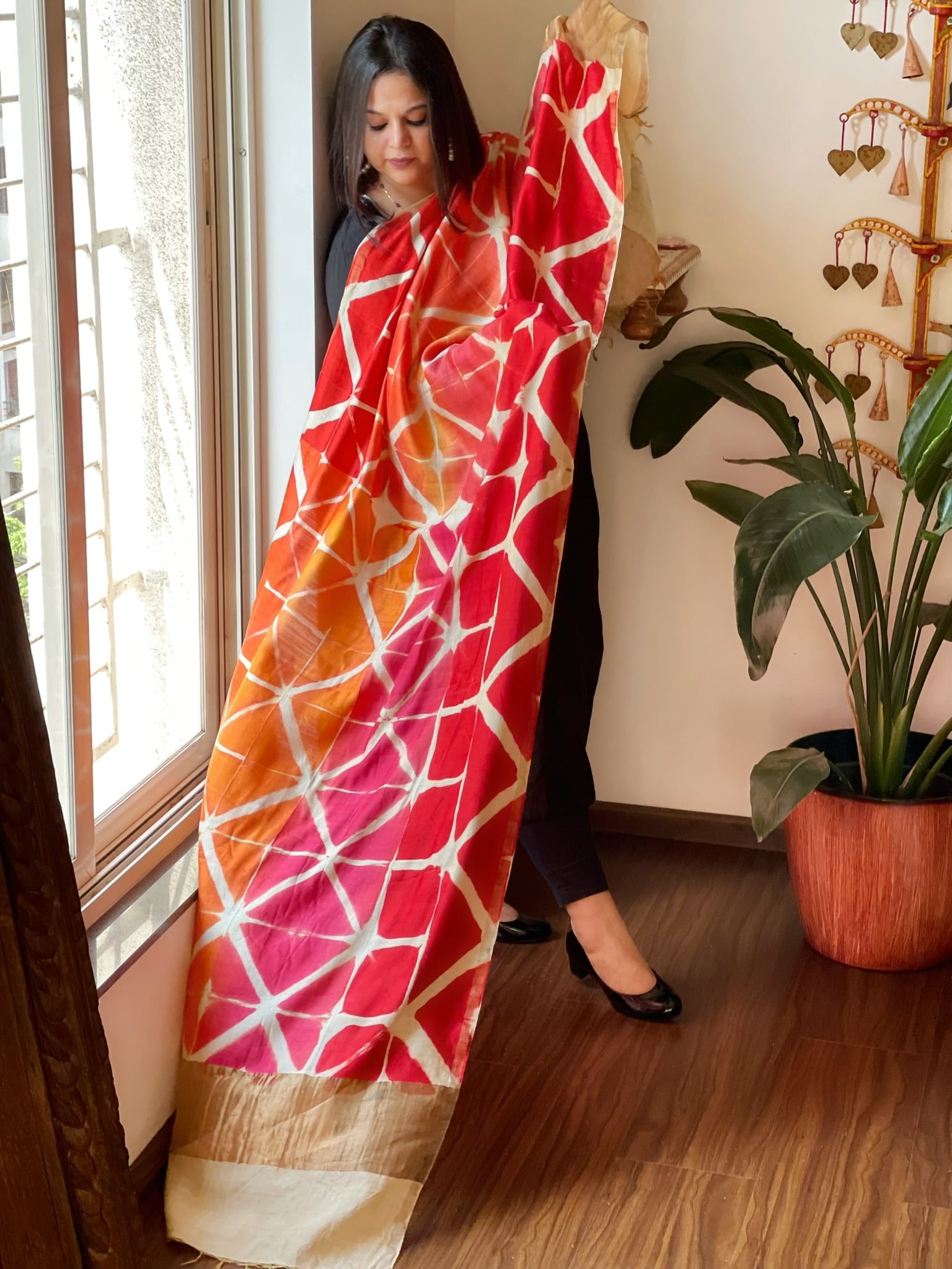 Cotton Silk Clamp Dyed Dupatta - Masakalee