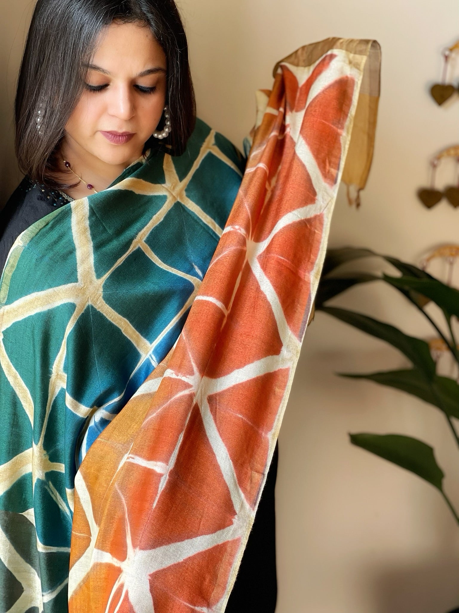 Cotton Silk Clamp Dyed Dupatta - Masakalee