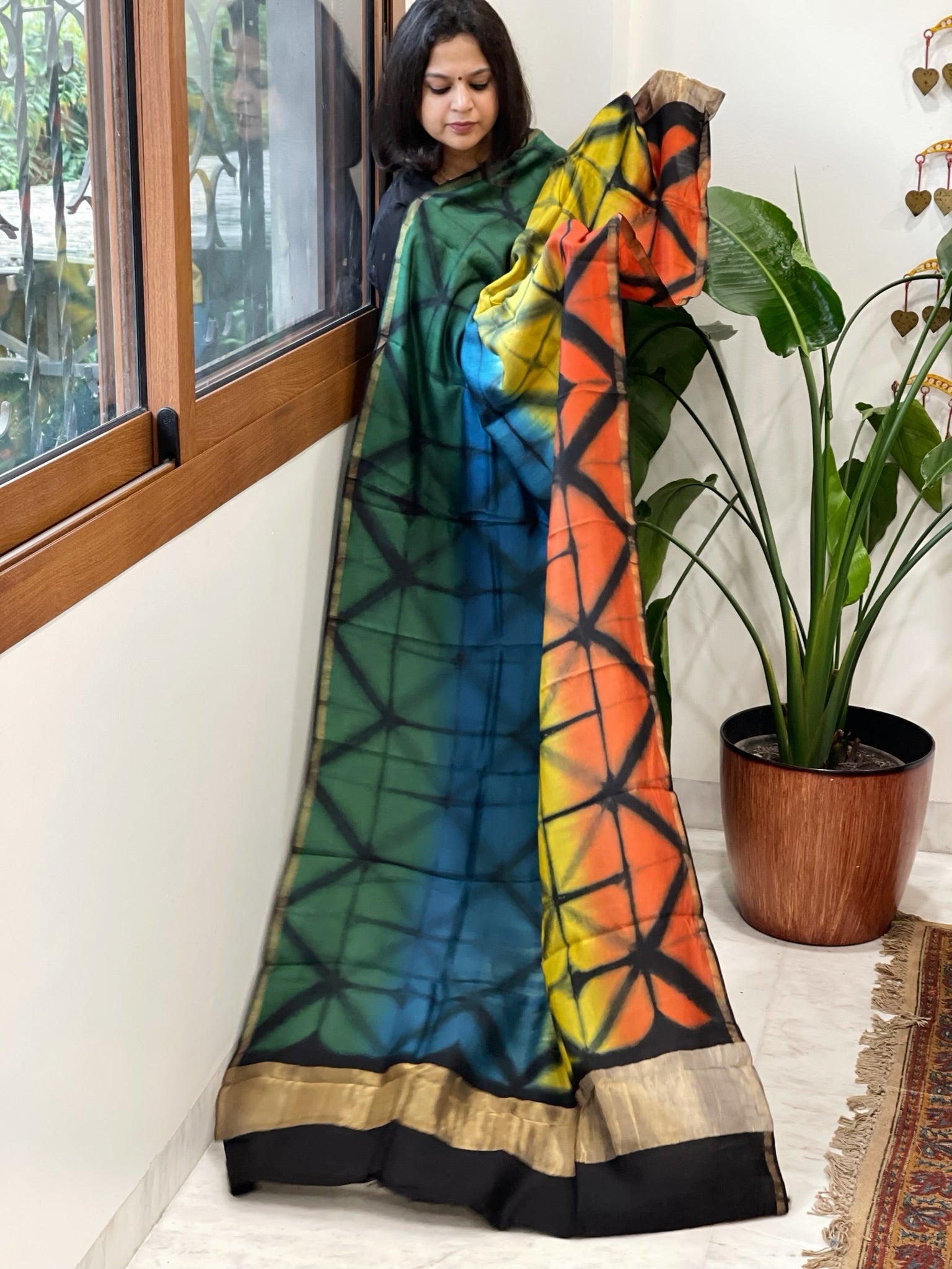 Cotton Silk Clamp Dyed Dupatta - Masakalee