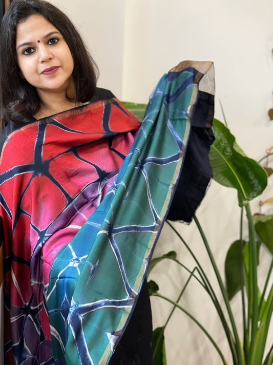 Cotton Silk Clamp Dyed Dupatta - Masakalee