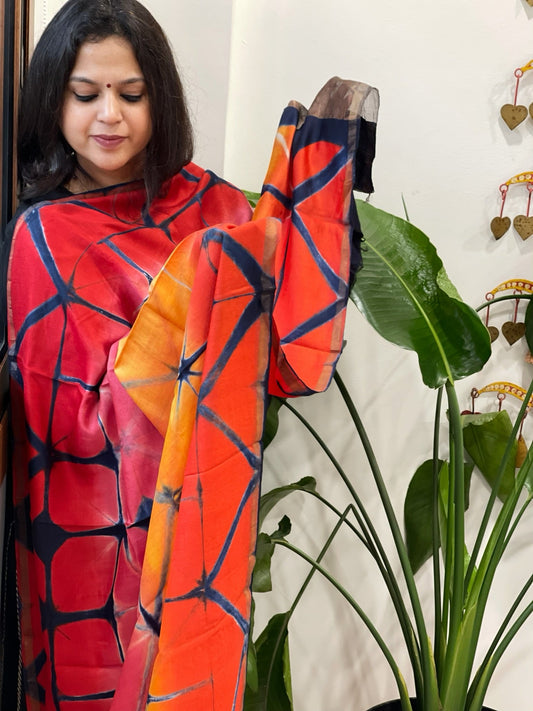 Cotton Silk Clamp Dyed Dupatta - Masakalee