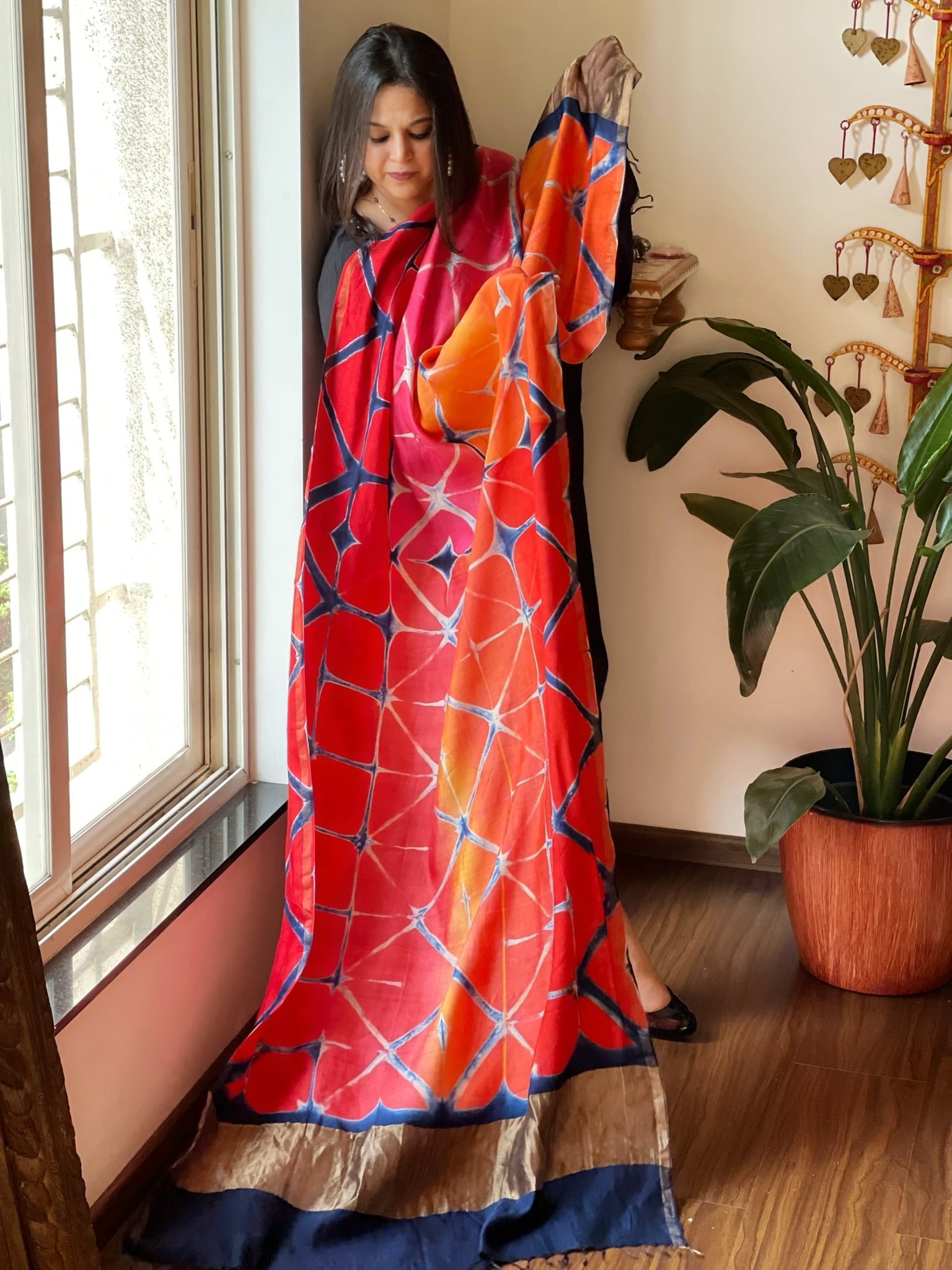 Cotton Silk Clamp Dyed Dupatta - Masakalee