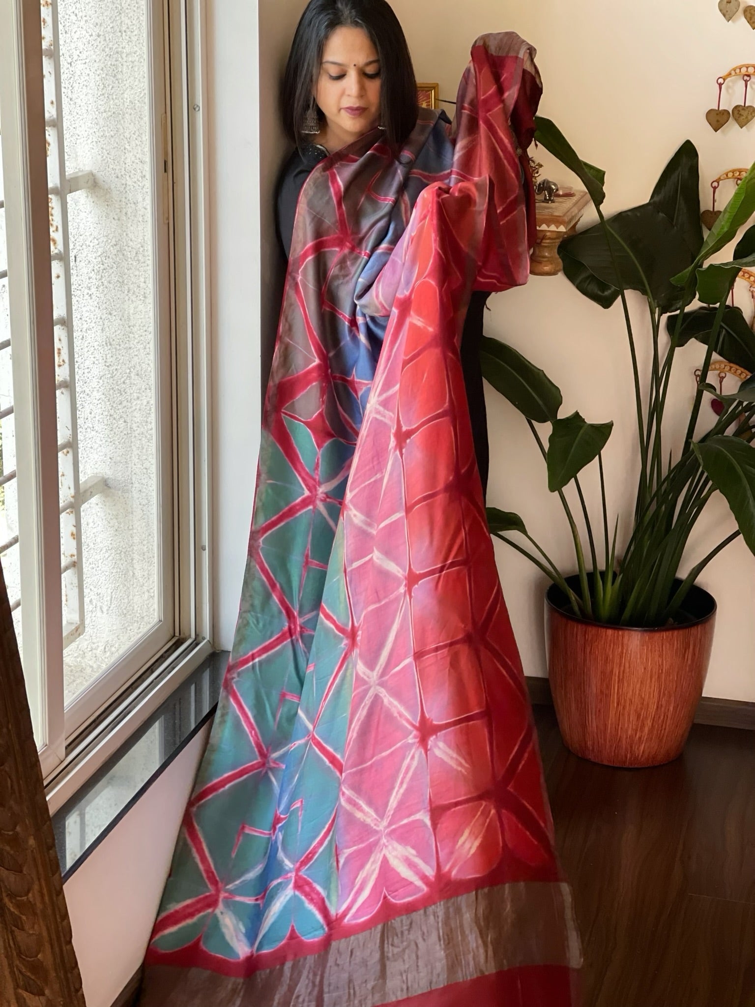 Cotton Silk Clamp Dyed Dupatta - Masakalee
