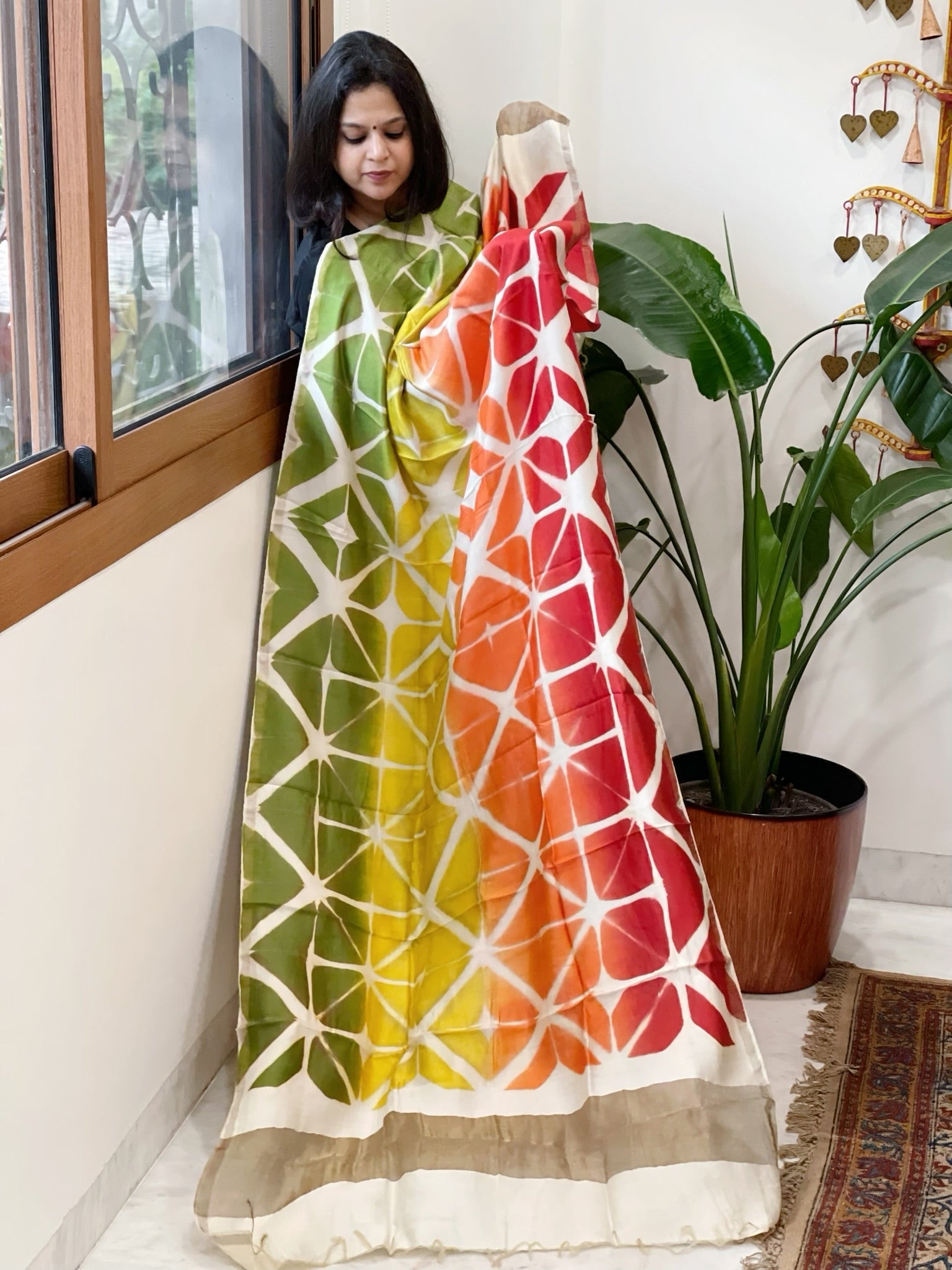 Cotton Silk Clamp Dyed Dupatta - Masakalee
