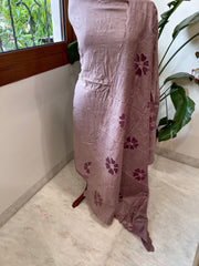 Dark Lilac Mul Chanderi Suit Set with Cut Work - Masakalee