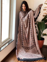 Designer Handblock Ajrakh Dupatta on Silk - Masakalee