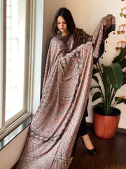 Designer Handblock Ajrakh Dupatta on Silk - Masakalee