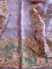 Dupatta Set (Kurta+Dupatta) with Thread Embroidery in Pure Organza - Masakalee