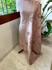⁠Dusty Lilac Mul Chanderi Suit Set with Cut Work - Masakalee