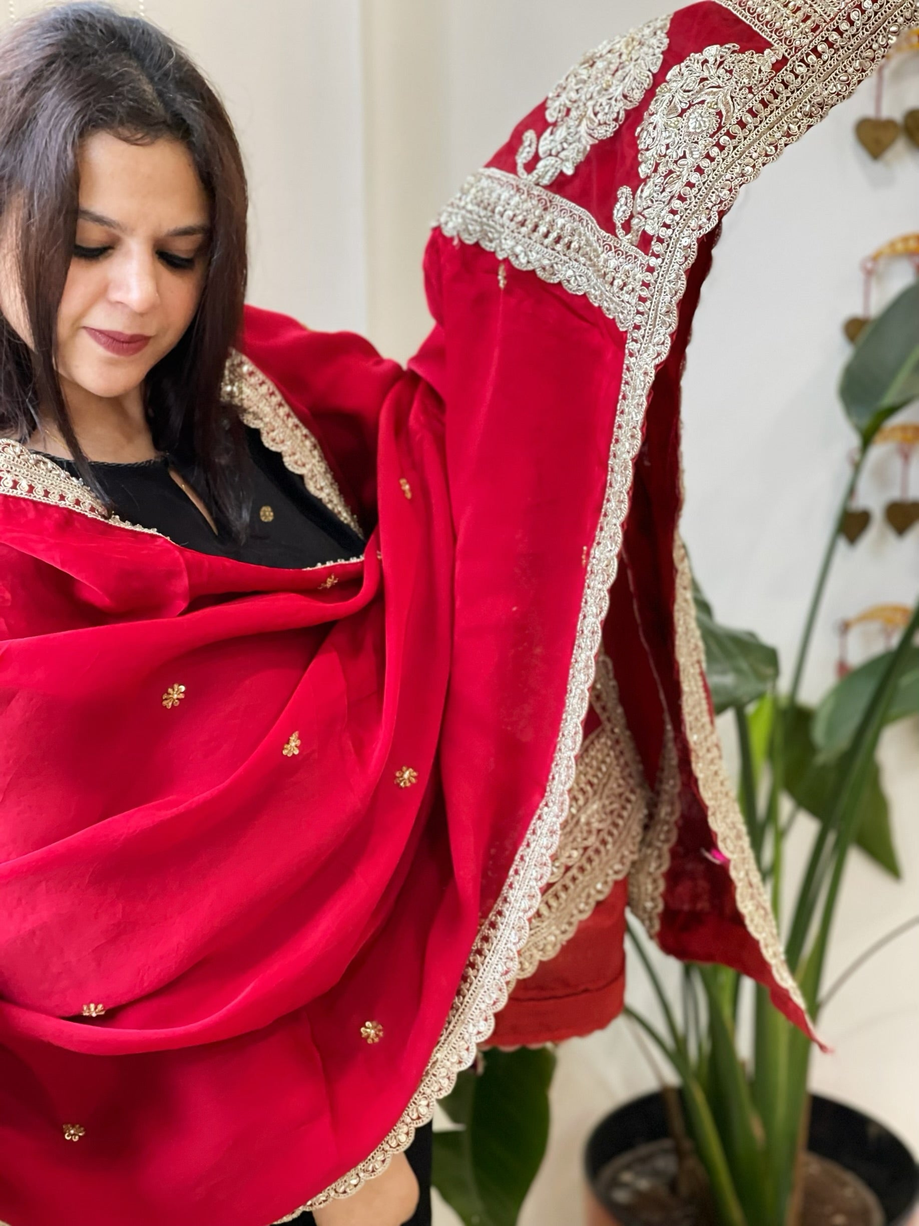 Fine Georgette Dupatta with Zardosi Work - Masakalee