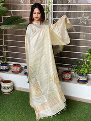 Gotapatti Handwork Dupatta in Pure Tussar Silk - Masakalee