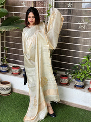 Gotapatti Handwork Dupatta in Pure Tussar Silk - Masakalee