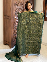 Green Handwoven Brocade Suit Set in Pure Crepe - Masakalee