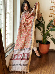 Handblock Printed Dupatta in Chennuri Cotton Silk - Masakalee