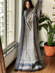 Handblock printed dupatta in Geecha Silk - Masakalee