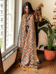 Handblock printed dupatta in Geecha Silk - Masakalee