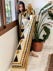 Handblock printed dupatta in Mul Cotton - Masakalee
