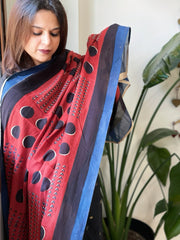 Handblock printed dupatta in Mul Cotton - Masakalee
