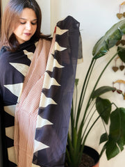 Handblock printed dupatta in Mul Cotton - Masakalee