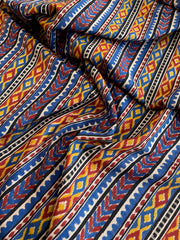 Handblock Printed Embroidered Suit Set with Patchwork in Pure Cotton - Masakalee