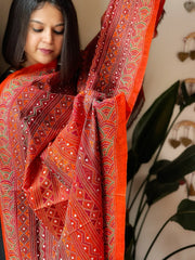 Handmade Kantha Dupatta in Silk - Masakalee