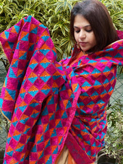 Handmade Phulkari Dupatta in Cotton - Masakalee