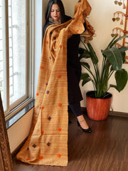 Handmade Phulkari Dupatta in Pure Geecha - Tussar Silk - Masakalee