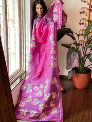 Handpainted and Hand Dyed Dupatta in Pure Silk - Masakalee