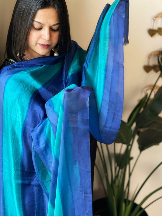 Handpainted Dupatta in Pure Silk - Masakalee