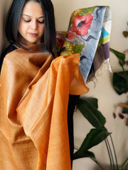 Handpainted Dupatta in Tussar Silk - Masakalee
