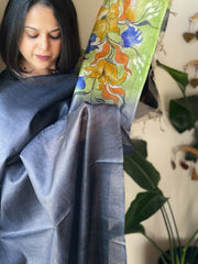 Handpainted Dupatta in Tussar Silk - Masakalee
