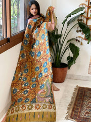 Handpainted Kalamkari Dupatta in Chanderi Silk - Masakalee