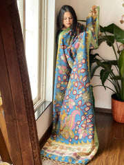 Handpainted Kalamkari Dupatta in Chanderi Silk - Masakalee