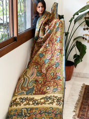 Handpainted Kalamkari Dupatta in Chanderi Silk - Masakalee