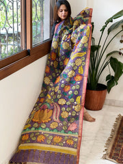 Handpainted Kalamkari Dupatta in Chanderi Silk - Masakalee