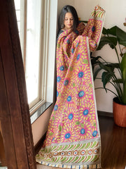 Handpainted Kalamkari Dupatta in Chanderi Silk - Masakalee