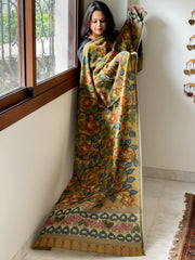Handpainted Kalamkari Dupatta in Chanderi Silk - Masakalee