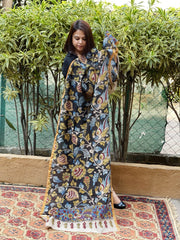Handpainted Kalamkari Dupatta in Chanderi Silk - Masakalee