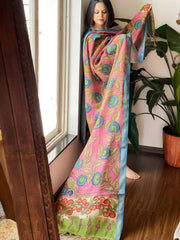 Handpainted Kalamkari Dupatta in Chanderi Silk - Masakalee