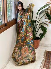 Handpainted Kalamkari Dupatta in Chanderi Silk - Masakalee