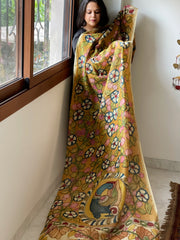 Handpainted Kalamkari Dupatta in Chanderi Silk - Masakalee