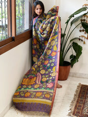 Handpainted Kalamkari Dupatta in Chanderi Silk - Masakalee