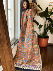 Handpainted Kalamkari Dupatta in Chanderi Silk - Masakalee