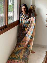 Handpainted Kalamkari Dupatta in Chanderi Silk - Masakalee