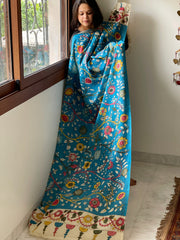 Handpainted Kalamkari Dupatta in Chennuri Silk - Masakalee