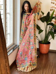 Handpainted Kalamkari Dupatta in Kota Cotton - Masakalee