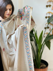 Handpainted Madhubani Dupatta in Pure Chanderi Silk - Masakalee