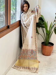 Handpainted Madhubani Dupatta in Pure Chanderi Silk - Masakalee