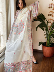 Handpainted Madhubani Dupatta in Pure Cotton - Masakalee